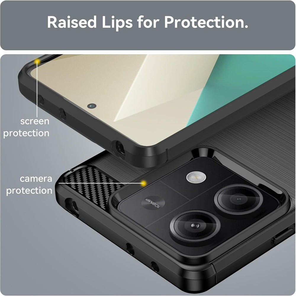 Husa de protectie Techsuit Carbon Silicone compatibil cu Xiaomi Redmi Note 13 5G, Negru