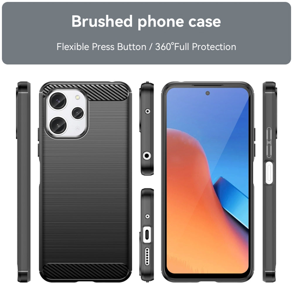 Husa de protectie Techsuit Carbon Silicone compatibil cu Xiaomi Redmi 12 4G / 12 5G, Negru