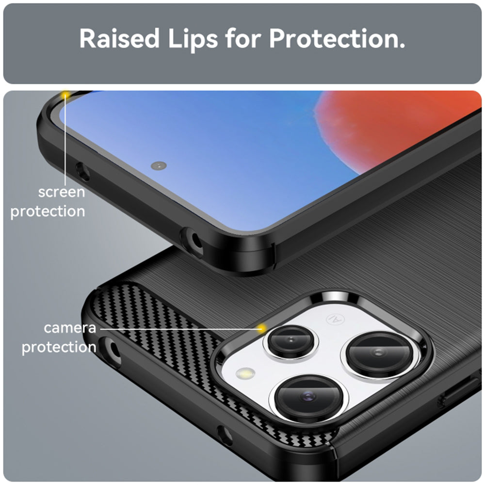 Husa de protectie Techsuit Carbon Silicone compatibil cu Xiaomi Redmi 12 4G / 12 5G, Negru