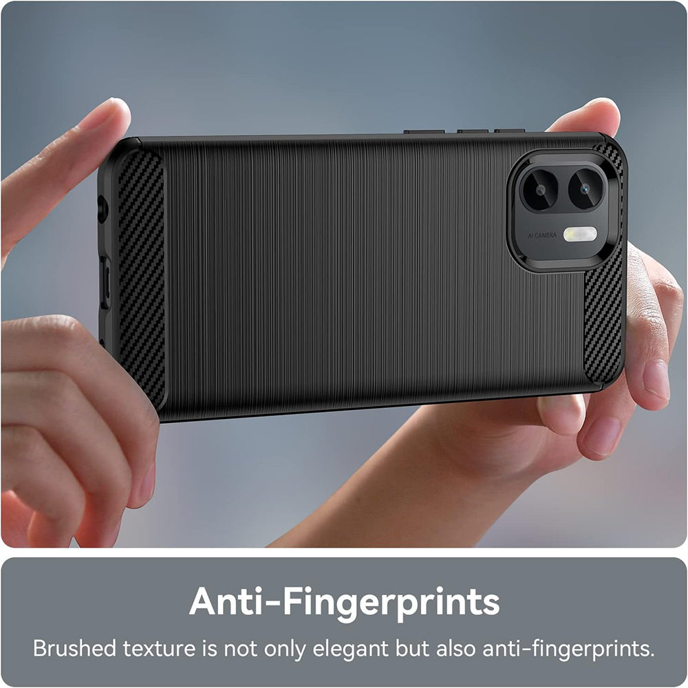 Husa de protectie Techsuit Carbon Silicone compatibil cu Xiaomi Redmi A1+ / A2+, Negru