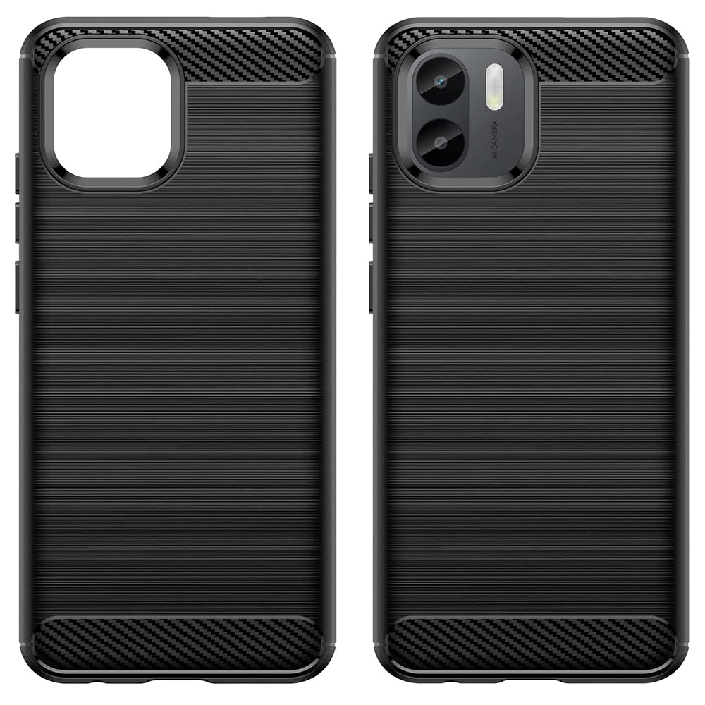 Husa de protectie Techsuit Carbon Silicone compatibil cu Xiaomi Redmi A1+ / A2+, Negru