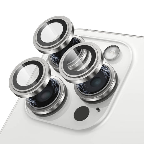 Folie de protectie Lito S+ Camera Glass compatibil cu iPhone 15 Pro / iPhone 15 Pro Max, Alb Titanium