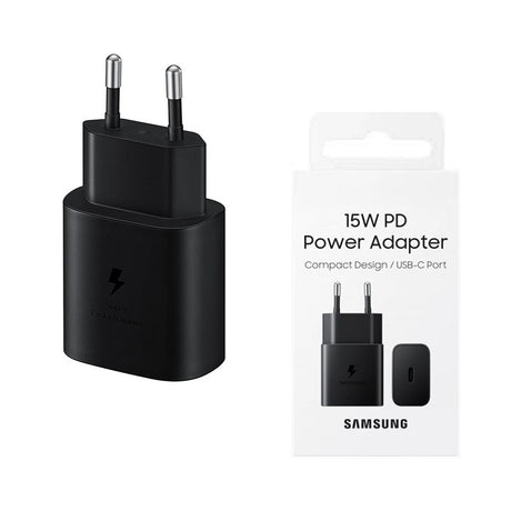 Incarcator Samsung Original (EP-T1510NBEGEU), Type-C Fast Charging 15W, Negru (Blister Packing)