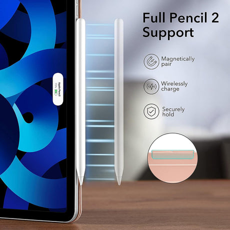 Husa de protectie tableta ESR Rebound Magnetic compatibil cu iPad Pro 11 2018 / Air 4 / 5 / 11 (2020/2022/2024), Roz Auriu