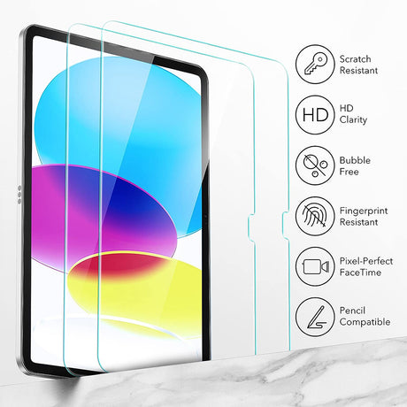 Husa de protectie tableta ESR Tempered Glass 9H (set de 2) compatibil cu iPad 10 (2022) 10.9 / 11 (2025), Transparent