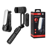 Suport Techsuit Gimbal Mini Selfie Stick (Q09), Stabilizer Tripod with LED Light and Bluetooth Remote Control, 70cm, Negru