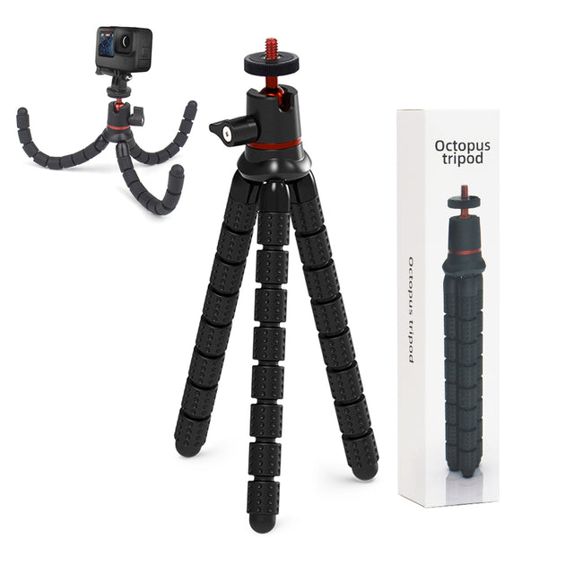 Suport Techsuit Octopus Tripod (JX-004), for Phone and GoPro Action Camera, Portable, Flexible, Negru