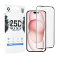 Folie de protectie Lito 2.5D FullGlue Glass compatibil cu iPhone 15, Negru