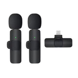 Casti Techsuit (set de 2) Lavalier Wireless XtreamMic (LW1), with Receiver, Lightning Connector, for iPhone Plug & Play, Collar Clip, Negru