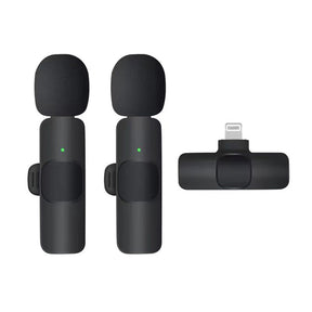 Casti Techsuit (set de 2) Lavalier Wireless XtreamMic (LW1), with Receiver, Lightning Connector, for iPhone Plug & Play, Collar Clip, Negru