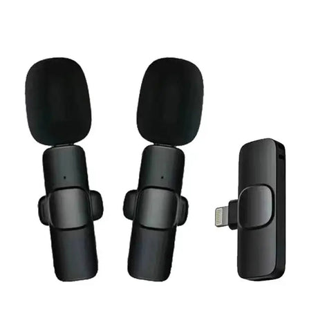 Casti Techsuit (set de 2) Lavalier Wireless XtreamMic (LW1), with Receiver, Lightning Connector, for iPhone Plug & Play, Collar Clip, Negru