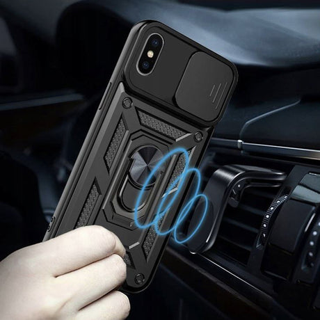 Husa de protectie Techsuit CamShield Series compatibil cu iPhone X / iPhone XS, Negru