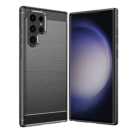 Husa de protectie Techsuit Carbon Silicone compatibil cu Samsung Galaxy S24 Ultra, Negru