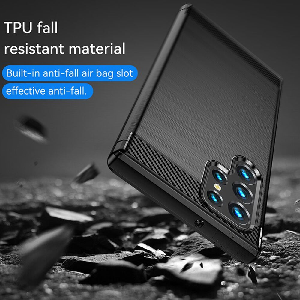 Husa de protectie Techsuit Carbon Silicone compatibil cu Samsung Galaxy S24 Ultra, Negru