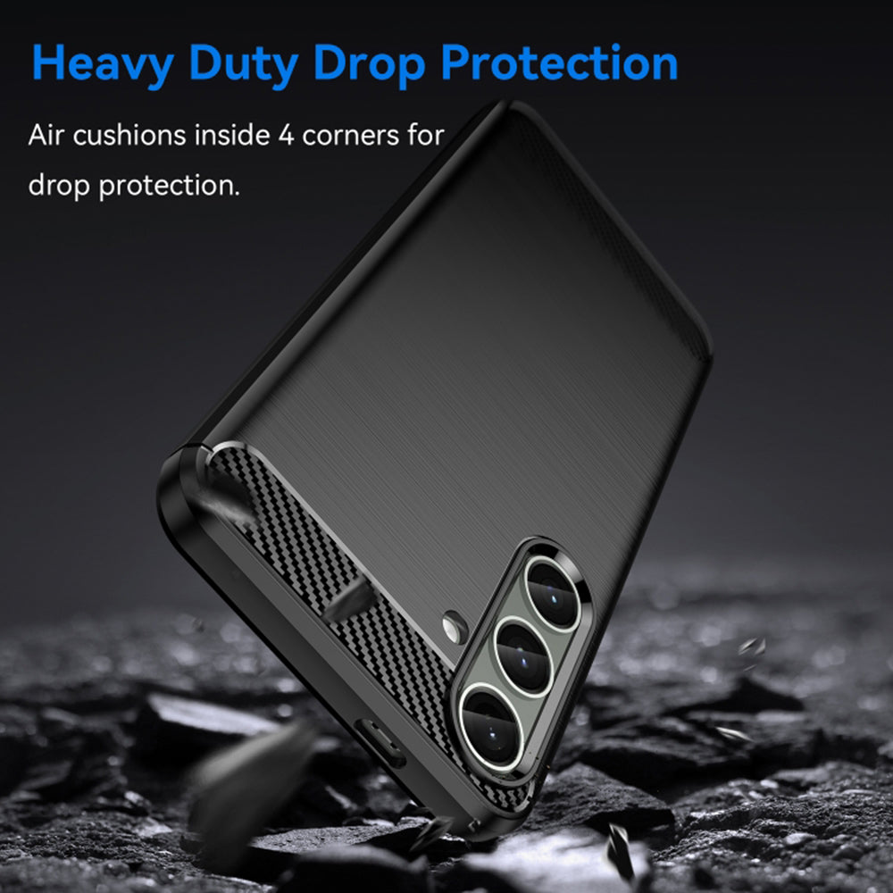 Husa de protectie Techsuit Carbon Silicone compatibil cu Samsung Galaxy S24 Plus, Negru