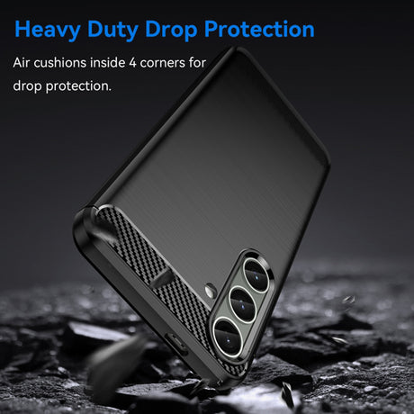 Husa de protectie Techsuit Carbon Silicone compatibil cu Samsung Galaxy S24 Plus, Negru