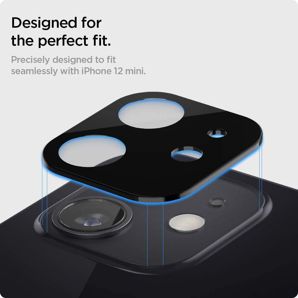 Folie de protectie Techsuit Full Camera Glass compatibil cu iPhone 12, Negru