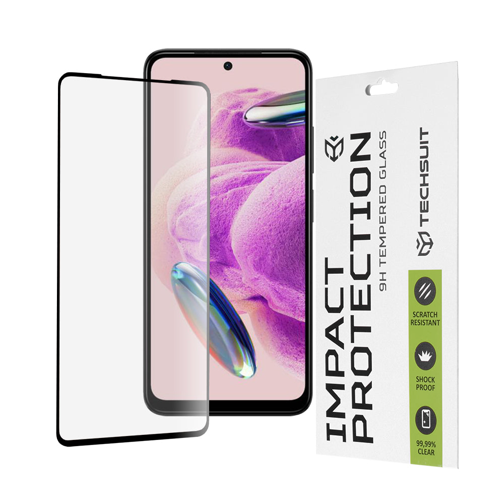 Folie de protectie Techsuit 111D Full Cover / Full Glue Glass compatibil cu Xiaomi Redmi Note 12S, Negru