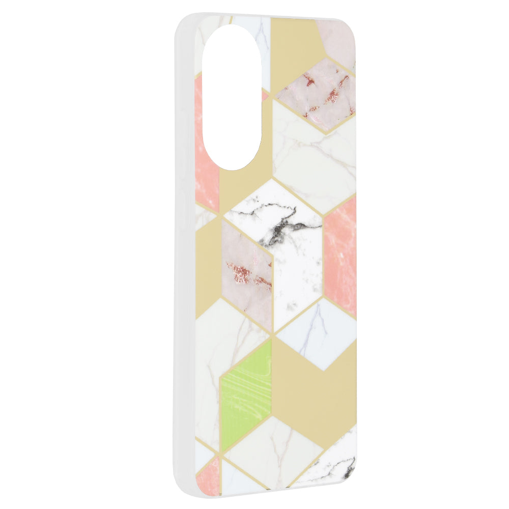 Husa de protectie Techsuit Marble Series compatibil cu Oppo A78 4G, Mov Hex