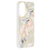 Husa de protectie Techsuit Marble Series compatibil cu Oppo A78 4G, Roz Hex
