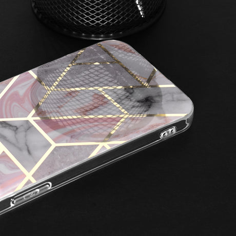 Husa de protectie Techsuit Marble Series compatibil cu Oppo A78 4G, Roz Hex