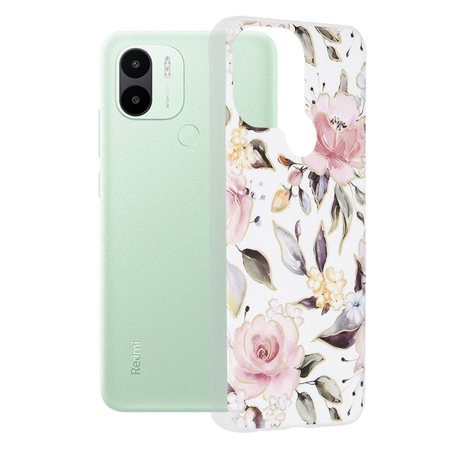 Husa de protectie Techsuit Marble Series compatibil cu Xiaomi Redmi A1+ / A2+, Chloe White