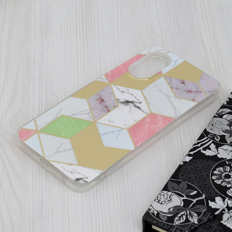 Husa de protectie Techsuit Marble Series compatibil cu Oppo A17, Mov Hex