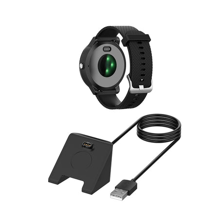 Incarcator Techsuit SmartWatch Wireless Charging Cable (TGC3), for Garmin Fenix 5/5 Plus/6/6X/7X, USB, 5W, 1m with Desk Holder, Negru