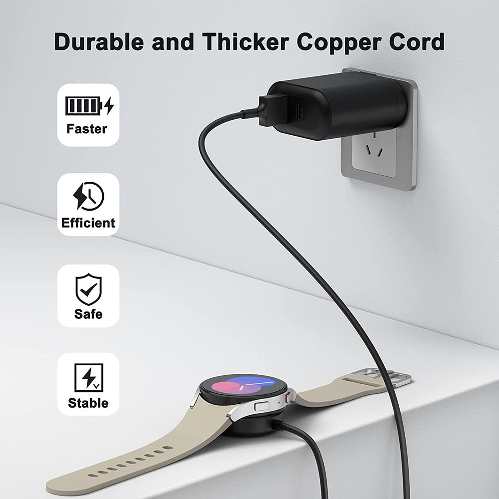 Incarcator Techsuit SmartWatch Wireless Charging Cable (TSC11), for Samsung Galaxy Watch 3/4/5/6/8/Ultra2, 2.5W, PC Case with Desk Holder, Negru