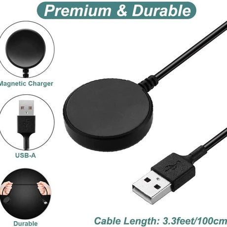 Incarcator Techsuit SmartWatch Wireless Charging Cable (TSC11), for Samsung Galaxy Watch 3/4/5/6/8/Ultra2, 2.5W, PC Case with Desk Holder, Negru