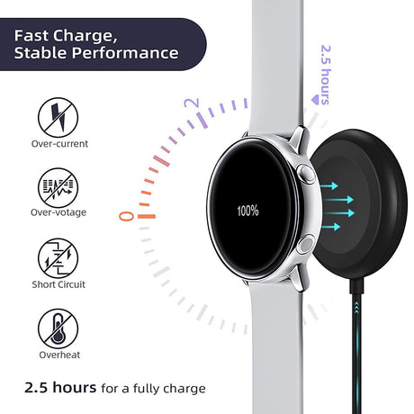 Incarcator Techsuit SmartWatch Wireless Charging Cable (TSC11), for Samsung Galaxy Watch 3/4/5/6/8/Ultra2, 2.5W, PC Case with Desk Holder, Negru