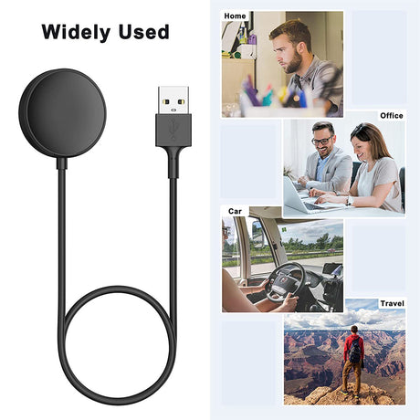 Incarcator Techsuit SmartWatch Wireless Charging Cable (TSC12), for Samsung Galaxy Watch 3/4/5/6, USB, 2.5W, with Desk Holder, Negru
