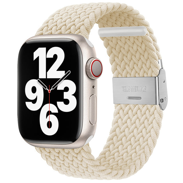 Curea smartwatch Techsuit Watchband (W032) compatibil cu Apple Watch 1/2/3/4/5/6/7/8/9/10/11/SE/SE 2/SE 3/Ultra/2/3 (42/44/45/46/49mm), Star Light