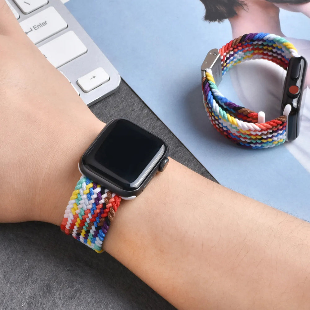 Curea smartwatch Techsuit Watchband (W032) compatibil cu Apple Watch 1/2/3/4/5/6/7/8/9/10/11/SE/SE 2/SE 3/Ultra/2/3 (42/44/45/46/49mm), Star Light