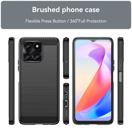 Husa de protectie Techsuit Carbon Silicone compatibil cu Honor X6a, Negru