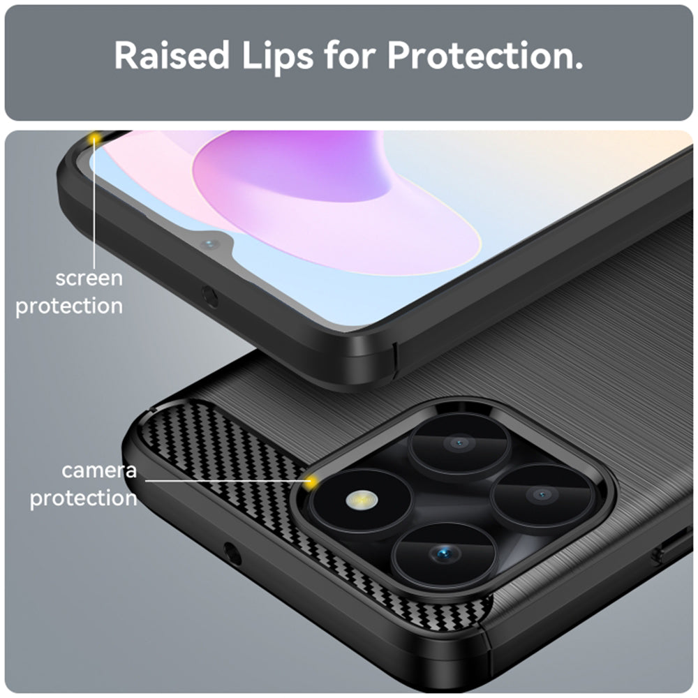Husa de protectie Techsuit Carbon Silicone compatibil cu Honor X6a, Negru