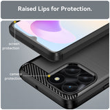Husa de protectie Techsuit Carbon Silicone compatibil cu Honor X6a, Negru
