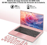Ruzava laptop, 8 GB RAM, 256 GB SSD, 1 TB-ig bővíthető, Celeron N5095 (akár 2,9 GHz), Win 11, 5G WiFi, fém burkolat, webkamera-takaró, vezeték nélküli egér, billentyűzetvédő fólia - Arany