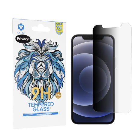 Folie de protectie Lito 2.5D Classic Glass compatibil cu iPhone 12 / iPhone 12 Pro, Privacy