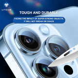 Folie de protectie Lito S+ Camera Glass compatibil cu iPhone 15 Pro / iPhone 15 Pro Max, Alb Titanium