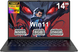 Ruzava laptop, 8 GB RAM, 256 GB SSD, 1 TB-ig bővíthető, Celeron N5095 (akár 2,9 GHz), Win 11, 5G WiFi, fém burkolat, webkamera-takaró, vezeték nélküli egér, billentyűzetvédő fólia - Arany