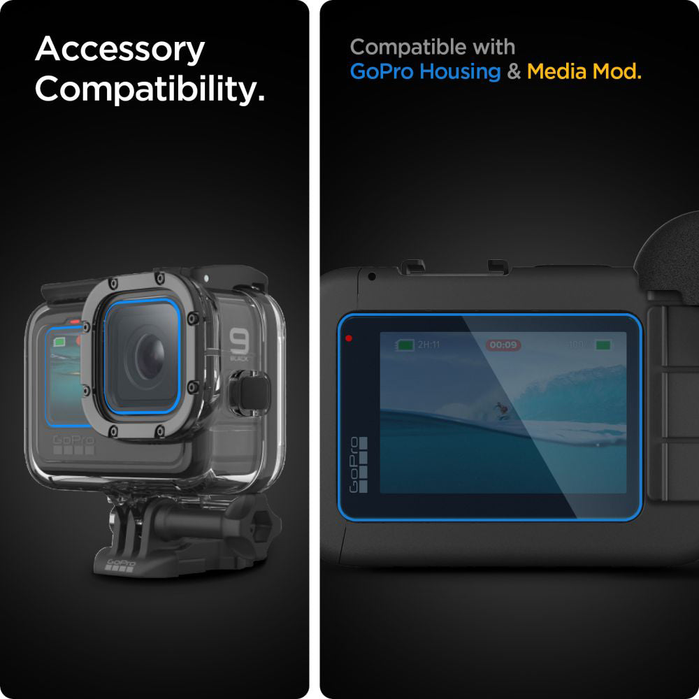 Folie de protectie Spigen (set de 6) Glas.tR Slim (AGL03045) compatibil cu GoPro Hero 9 / 10 / 11 / 12, Transparent