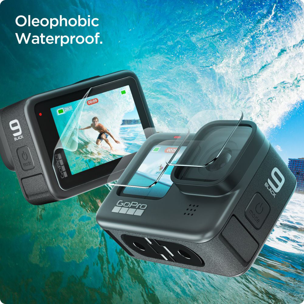 Folie de protectie Spigen (set de 6) Glas.tR Slim (AGL03045) compatibil cu GoPro Hero 9 / 10 / 11 / 12, Transparent