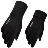 Techsuit Touchscreen Gloves Suede (ST0010), PU Leather, Plush Interior, Negru