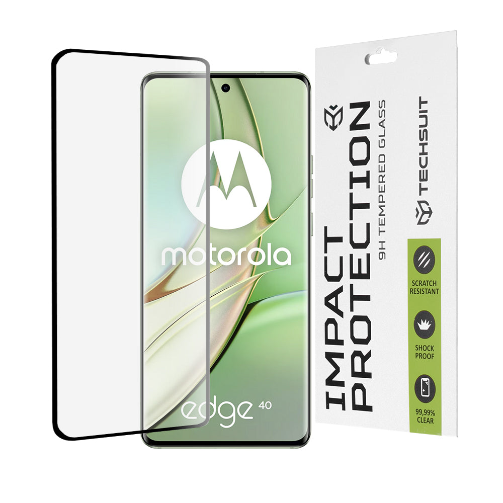 Folie de protectie Techsuit 111D Full Cover / Full Glue Glass / 3D Curved Screen compatibil cu Motorola Edge 40 / Edge (2023), Negru