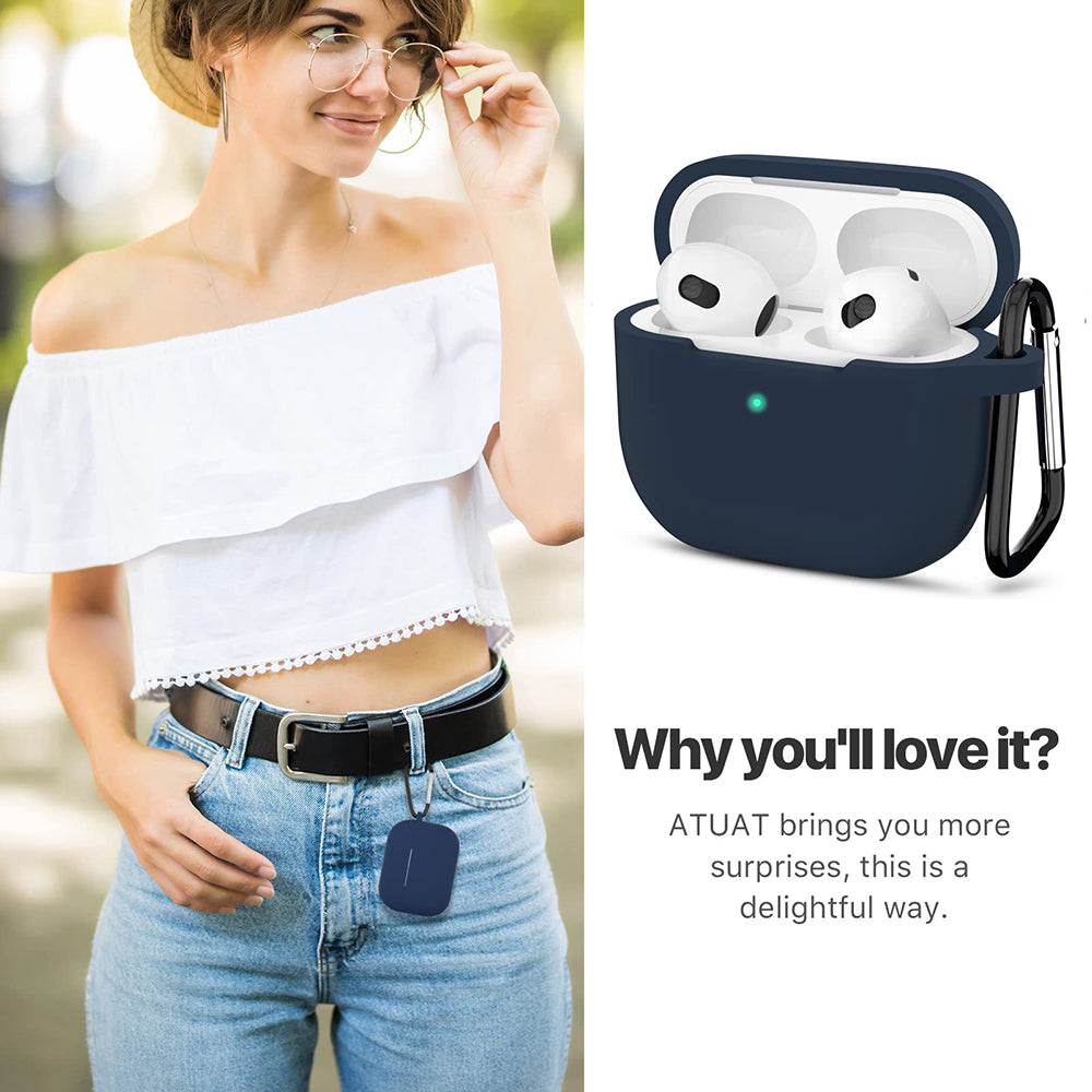 Casti Techsuit Silicone Case, for Apple AirPods 3, Smooth Ultrathin Material, Bleumarin