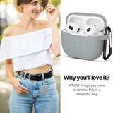 Casti Techsuit Silicone Case, for Apple AirPods 3, Smooth Ultrathin Material, Gri