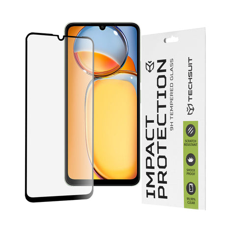 Folie de protectie Techsuit 111D Full Cover / Full Glue Glass compatibil cu Xiaomi Redmi 13C 4G / Redmi 13C 5G / Poco C65, Negru