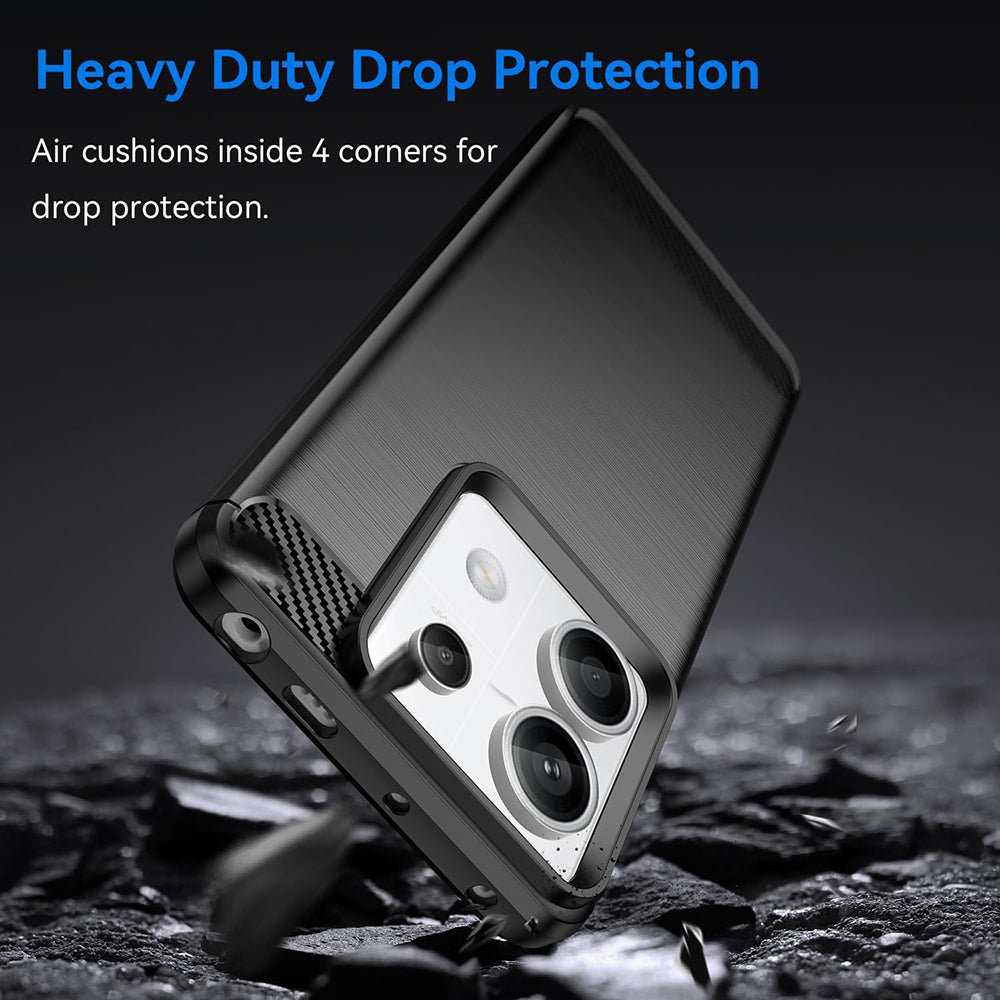 Husa de protectie Techsuit Carbon Silicone compatibil cu Xiaomi Redmi 13C 4G / Redmi 13C 5G / Poco C65, Negru