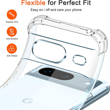 Husa de protectie Techsuit Shockproof Clear Silicone compatibil cu Google Pixel 7, Transparent